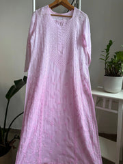 Hand embroidered pink kurti