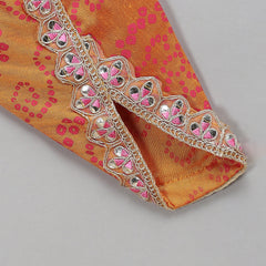 Pink Orange Bandhej Kurta Dhoti Set