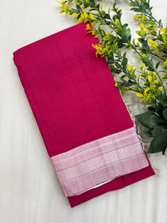 Rani Pink Handloom Ilkal Saree