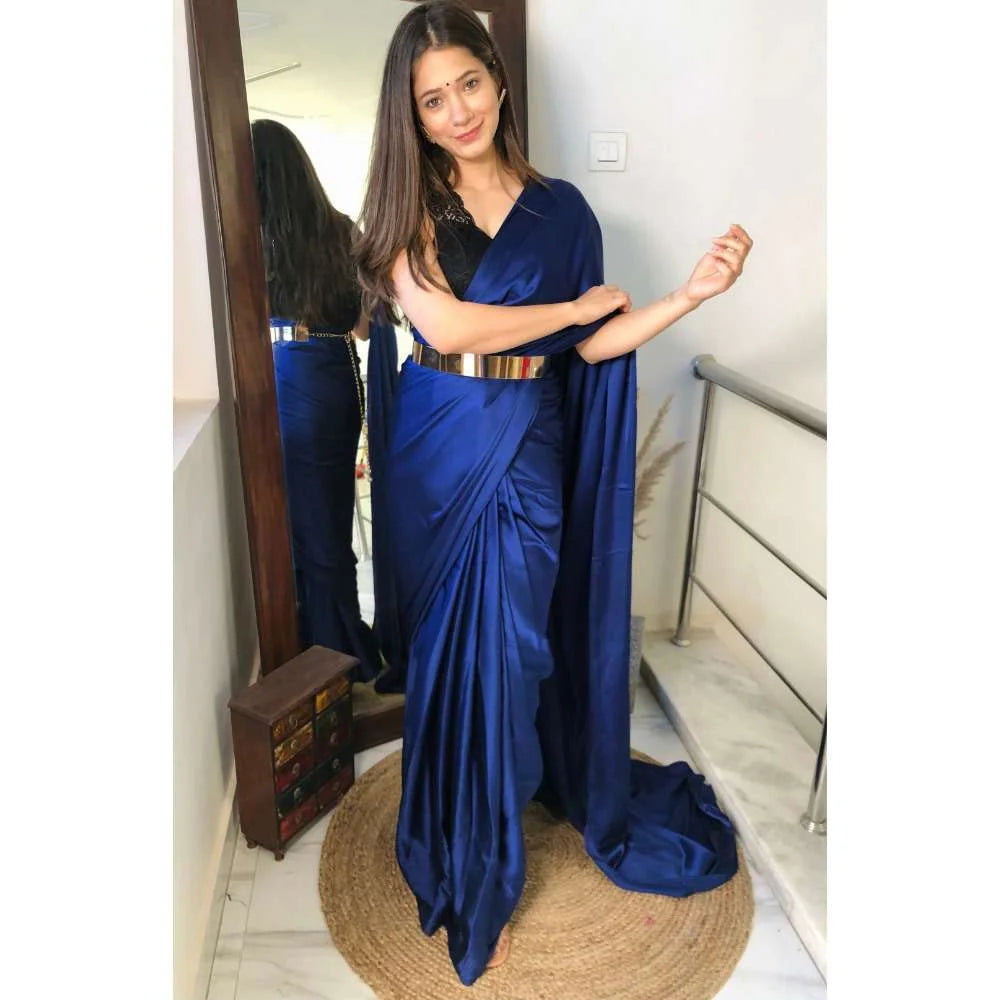 Pre-Draped 1 Minute Saree Golden