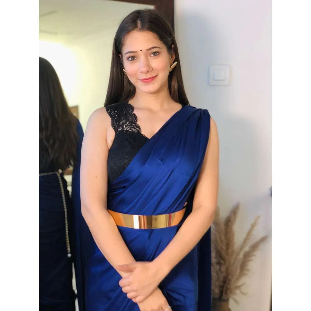 Pre-Draped 1 Minute Saree Ocean Blue