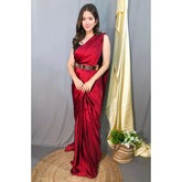 Pre-Draped 1 Minute Saree Maroon