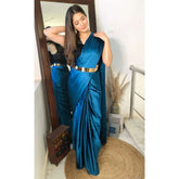 Pre-Draped 1 Minute Saree Ocean Blue