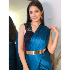 Pre-Draped 1 Minute Saree Ocean Blue