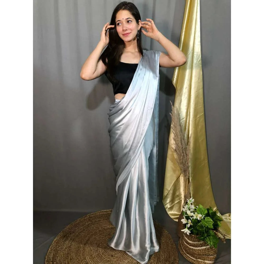 Pre-Draped 1 Minute Saree Ocean Blue