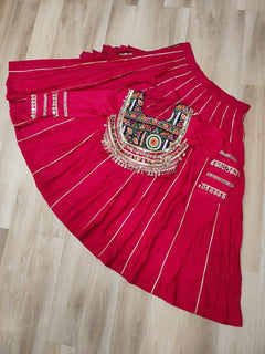 Navratri Lehenga Set with Embroidered Mirror Work Jacket
