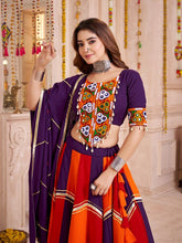 red orange garba dress
