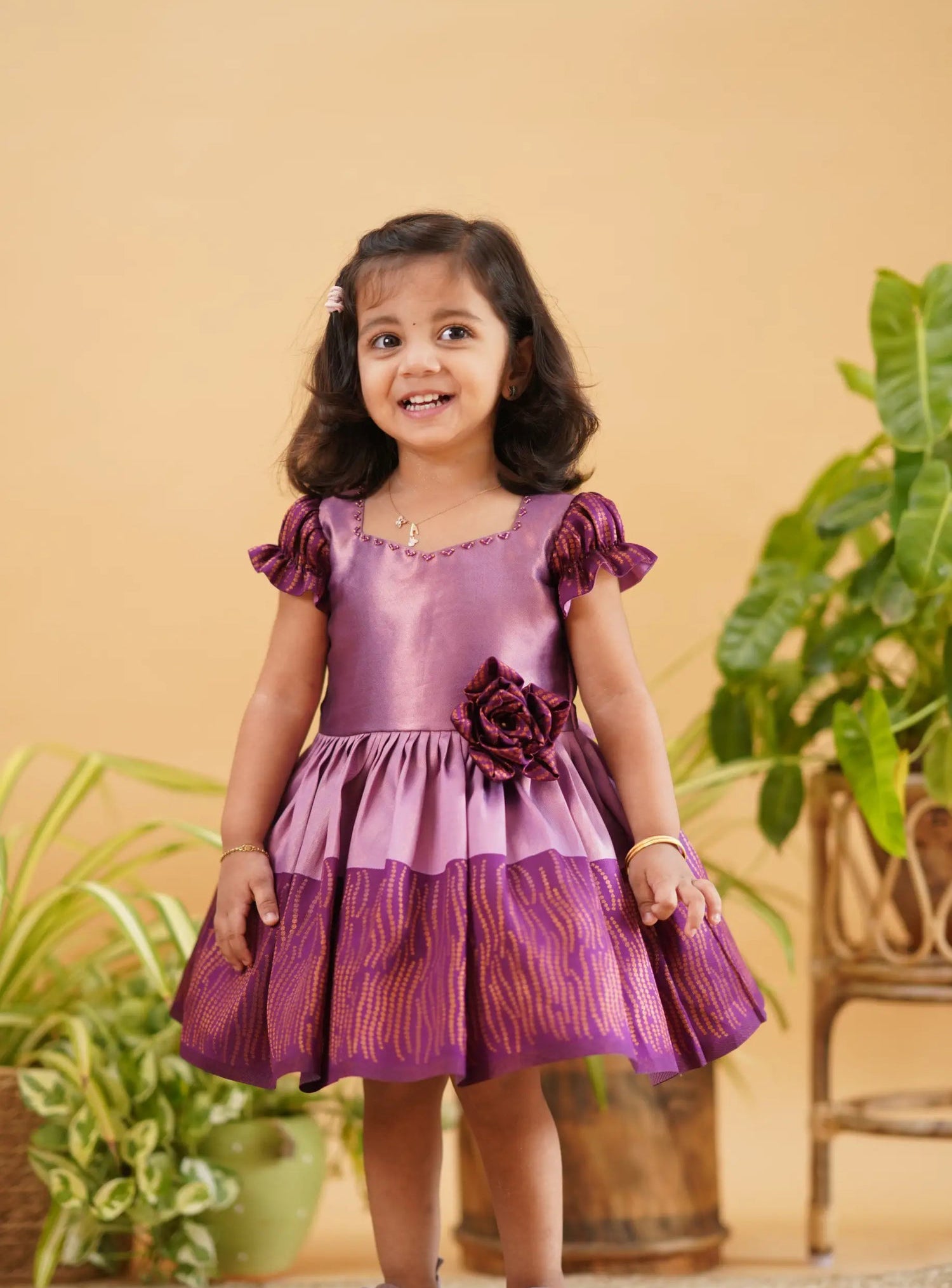 Princess Lavender Purple Silk Frock