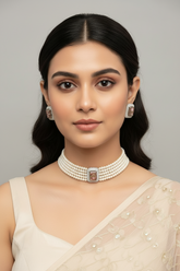 Pearl Blossom Choker Set
