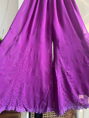 Purple embroidered palazzo