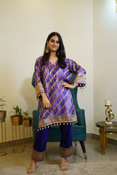 Purple Modal Satin Banarasi Co-ord Set