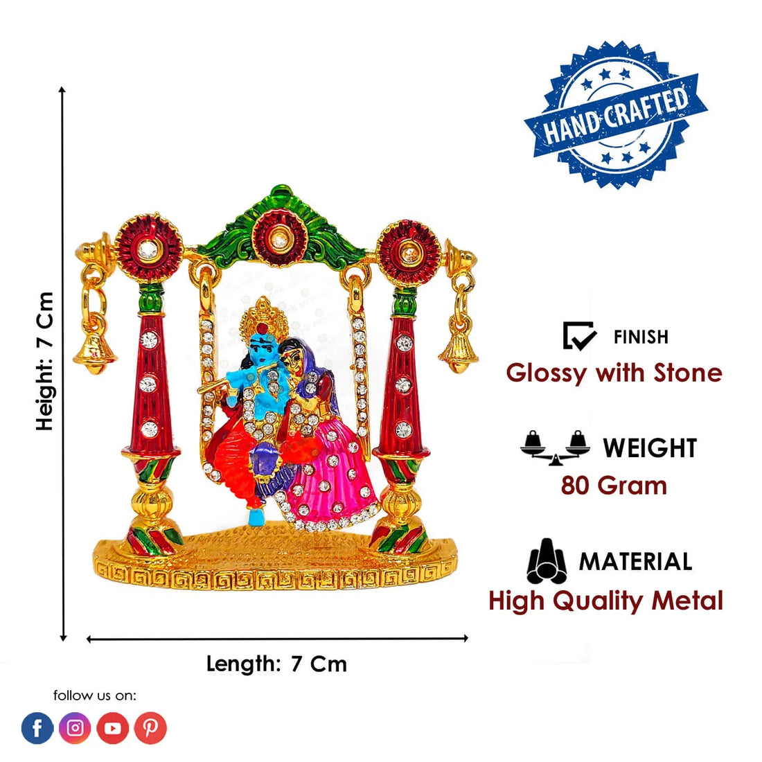 Radha Krishna Swing Idol Car Dashboard