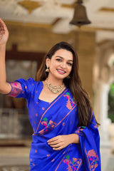 blue peacock paithani saree