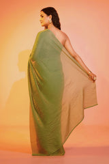shaded green saree