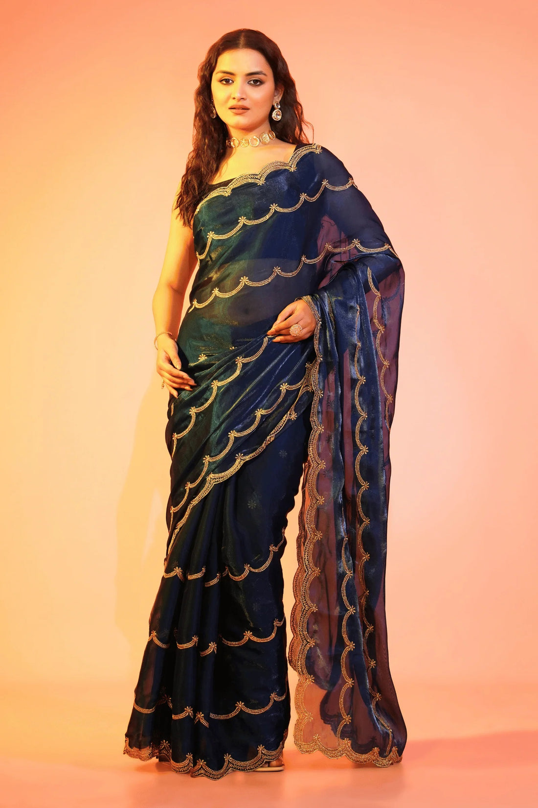 Ready to Wear Blue Jimmy Choo Saree