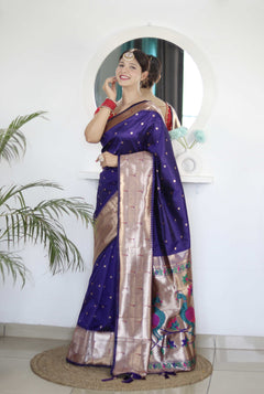 stitched pleats paithani saree