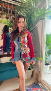 Red half &half shirt Navratri and Diwali