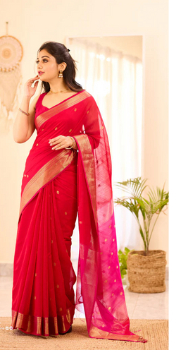 Maheshwari Silk Handloom Cotton Saree