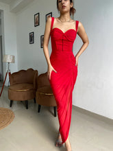 Red Lycra Corset Red Dress