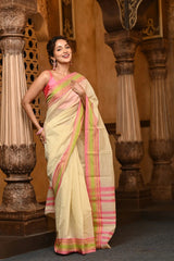 Parampara Cotton Blend Regal Ivory women's Saree