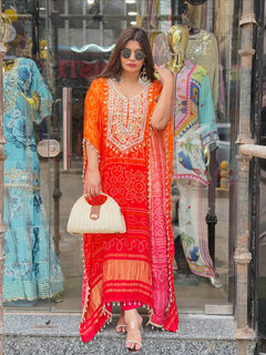 Aafreen Gaji Silk Luxury Kaftan