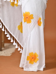 Floral art cotton saree
