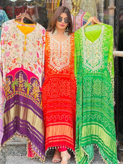 Aafreen Gaji Silk Luxury Kaftan