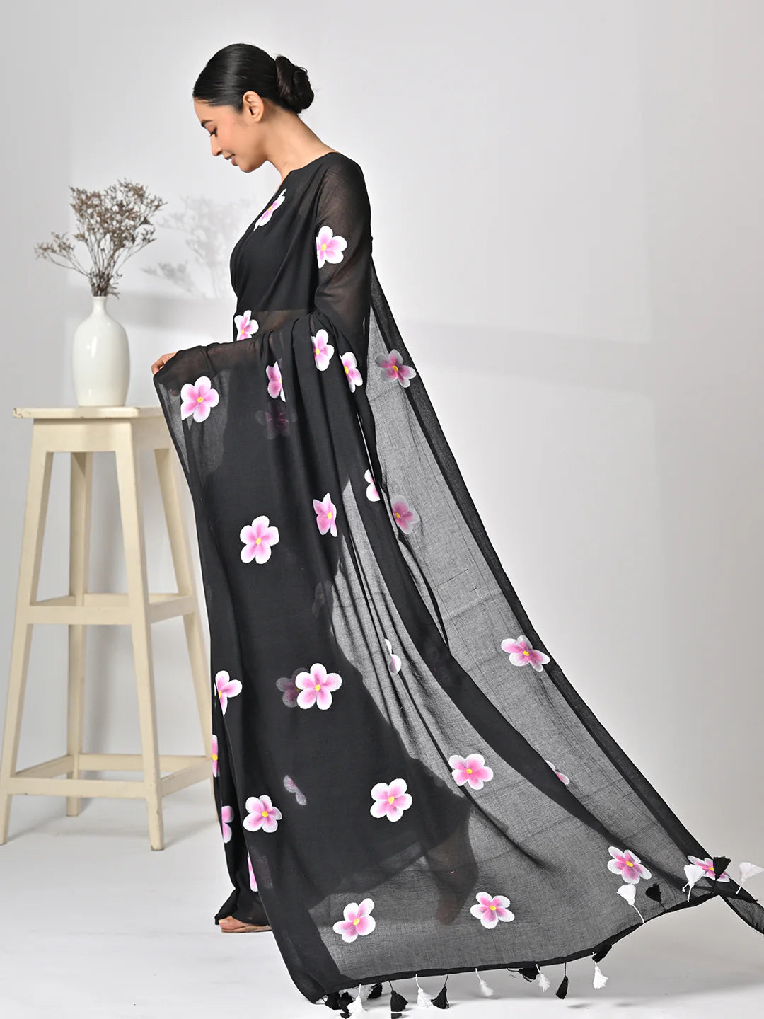Black saree for party and events