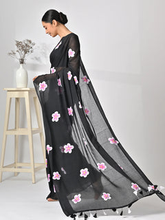 Black saree for party and events