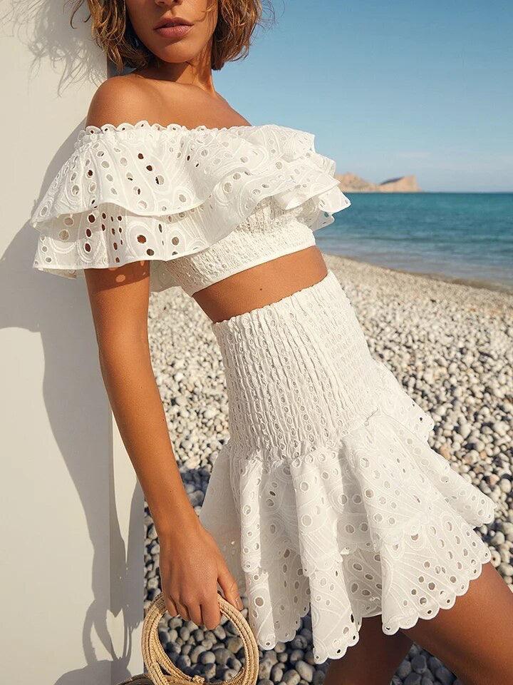 White casual set