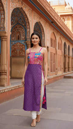 Bandhani Patchwork Shrug Suit Set