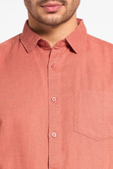 Rust color cotton shirt for men