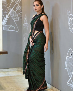 Emerald Haathi Khun Massara Saree