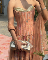 Peach Sequinned Corset