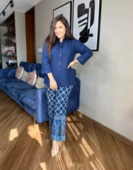 Ajrakh print cotton co-ord set