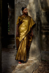 Shikhara Gold Handwoven Tissue Saree