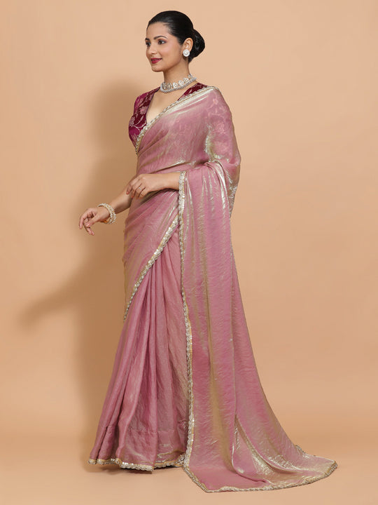 Silken Lavender Ready-to-Wear One Minute Pre Draped Saree