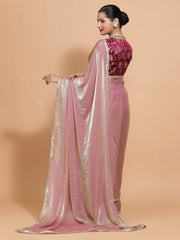 Silken Lavender Ready-to-Wear One Minute Pre Draped Saree