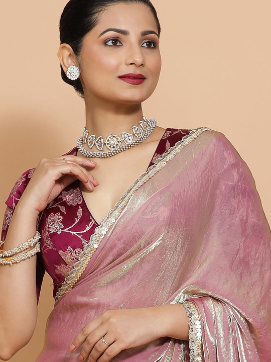 Silken Lavender Ready-to-Wear One Minute Pre Draped Saree