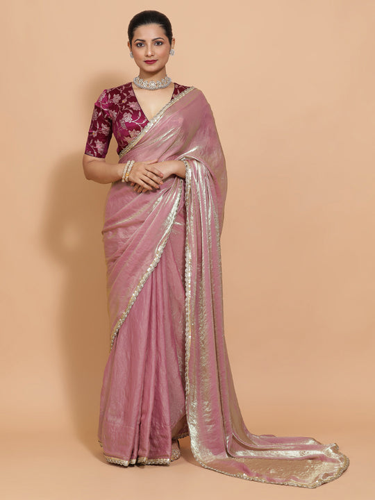 Silken Lavender Ready-to-Wear One Minute Pre Draped Saree