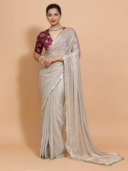 Silver Grey Ready-to-Wear One Minute Pre Draped Saree