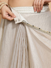 Silver Grey Ready-to-Wear One Minute Pre Draped Saree