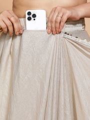 Silver Grey Ready-to-Wear One Minute Pre Draped Saree