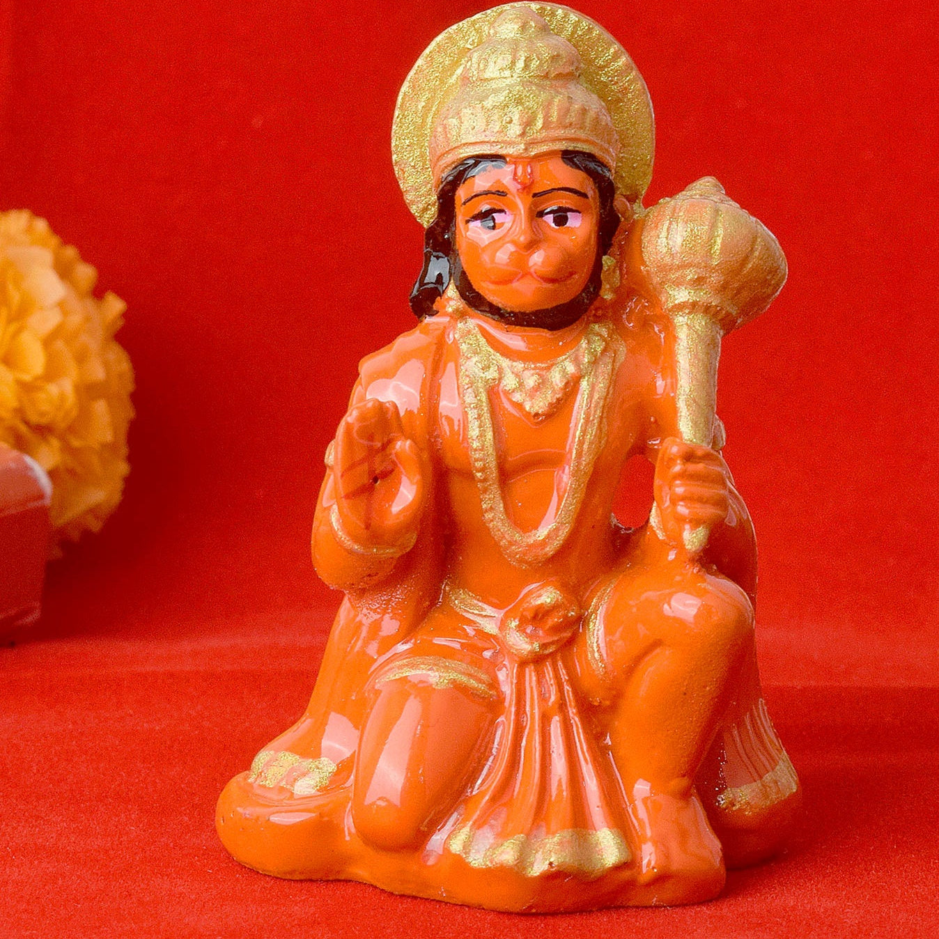 Sitting Hanuman Idol Car Dashboard