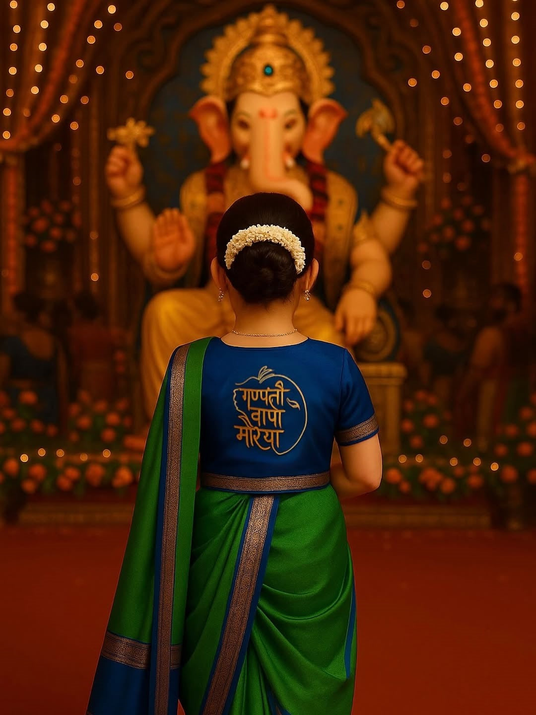 Stitched 9 Yard Gadwal Saree for Mom & Daughter