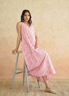 Noor Rasna Striped Cotton Maxi Dress