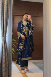 Royal Blue Velvet Suit – By Reet Lifestyle