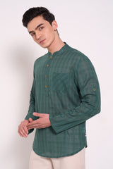 Teal casual shirt men