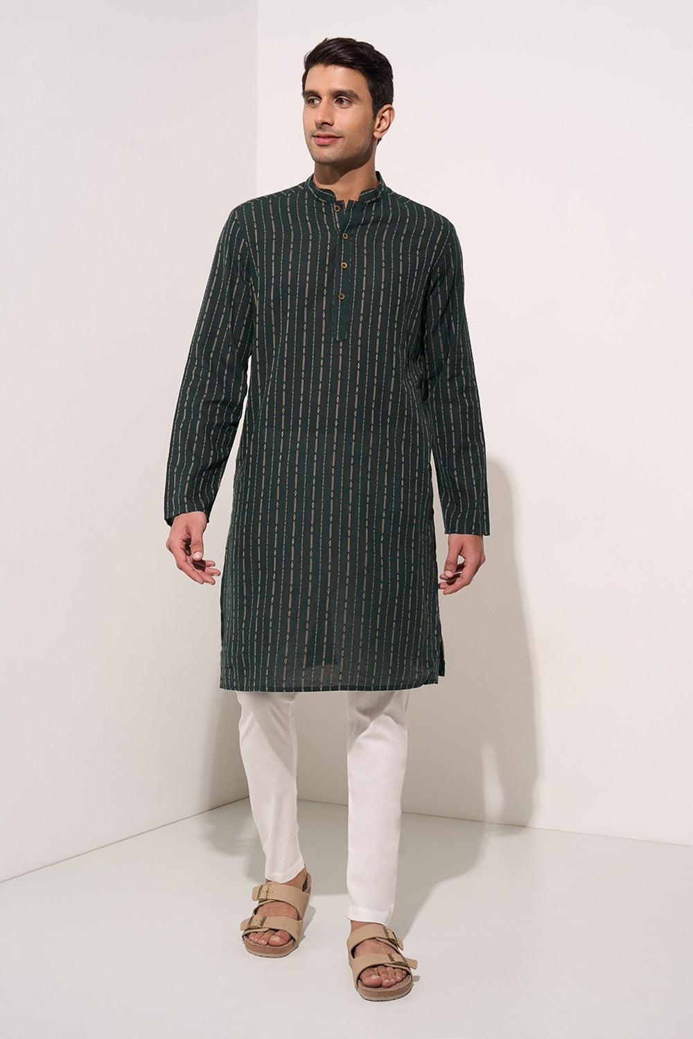 Vertical striped kurta men