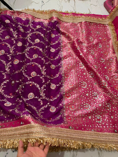 Purple Rose Heritage Saree Tissue Banarasi Saree